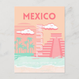 Tulum, Mexico, Travel Art Holiday Postcard