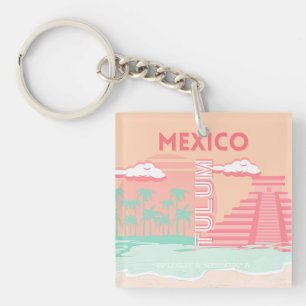 Tulum, Mexico, Travel Art Key Ring