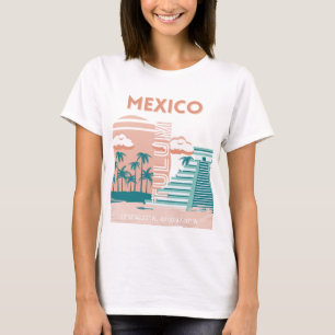 Tulum, Mexico, Travel Art, Retro T-Shirt