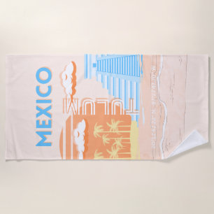 Tulum, Mexico, Travel Art, Summer Beach Beach Towel
