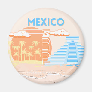 Tulum, Mexico, Travel Art, Summer Beach Magnet