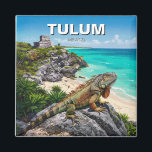 Tulum Mexico Travel Iguana Magnet<br><div class="desc">Tulum, located on Mexico’s Caribbean coast in the Riviera Maya, is a destination that seamlessly blends ancient history, stunning natural beauty, and a laid-back, bohemian atmosphere. The town is most famous for its Mayan ruins, perched on a cliff overlooking the turquoise waters of the Caribbean Sea. Once a thriving port...</div>
