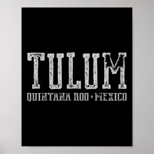 Tulum Mexico - Travel Mayan Ruins Beaches Vintage  Poster