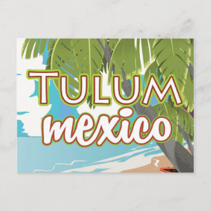 Tulum, mexico travel poster postcard