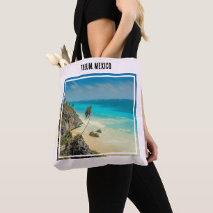 Tulum, Mexico Tropical Beach Paradise Pink Tote Bag