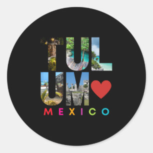 Tulum Mexico Vacation Beach Matching Family Group Classic Round Sticker