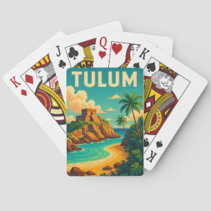Tulum Mexico Vintage Travel Art Playing Cards