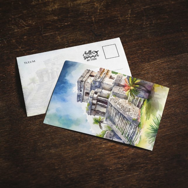 Tulum Mexico Watercolor Invitation (Creator Uploaded)