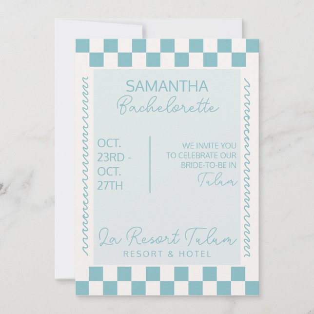 Tulum or Ocean Bachelorette  Invitation (Front)