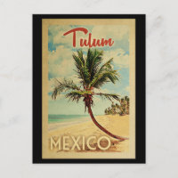 Tulum Postcard Palm Tree Vintage Travel