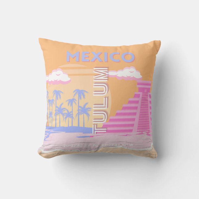 Tulum, Travel Art, Preppy Cushion (Front)