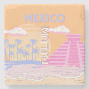 Tulum, Travel Art, Preppy Stone Coaster