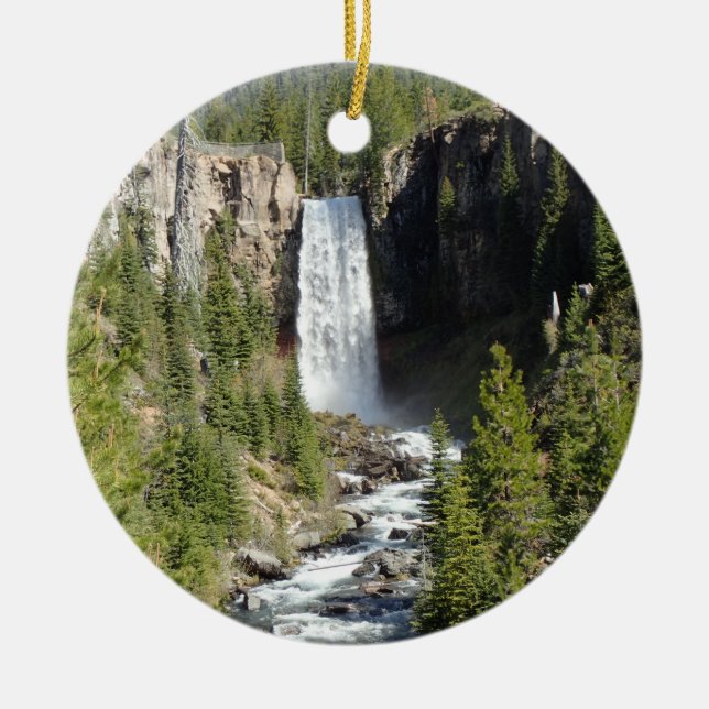 Tumalo Falls, OR Ceramic Tree Decoration (Front)