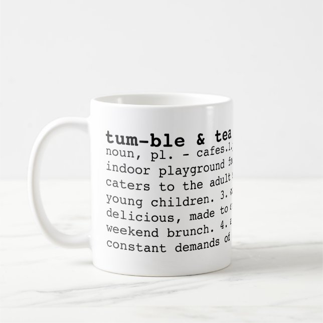 tumble & tea cafe dictionary mug (Left)