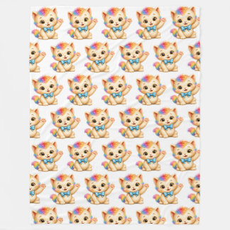 Tumble the Kitten Rainbow Blanket 