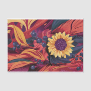 Tumbleflower, Autumn Leaves and Fall Blooms Tissue Paper
