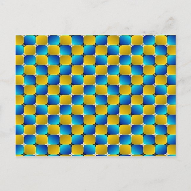 Tumbler #3 Optical Illusion Warping Blue/Yellow Postcard (Front)