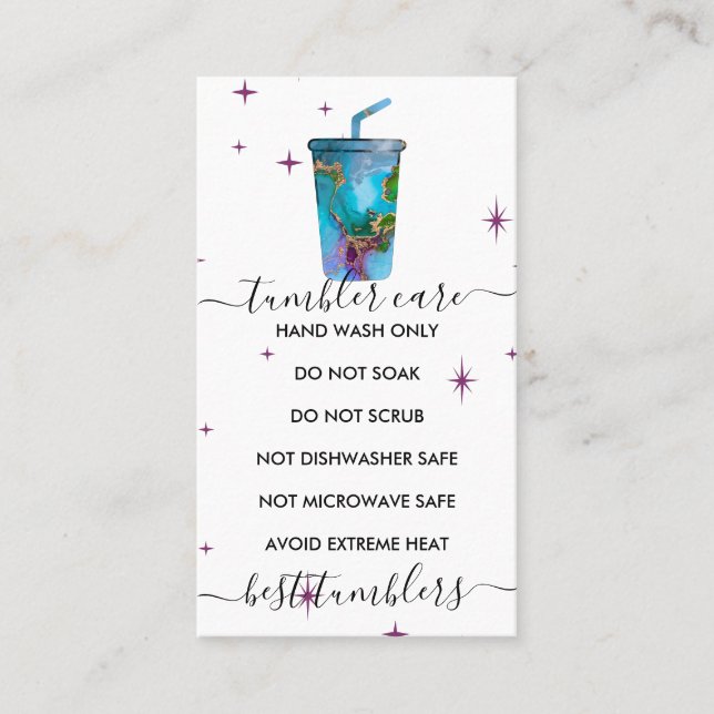 Tumbler care business card (Front)