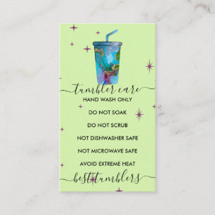 Tumbler care green business card