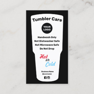 Tumbler Care Instructions Add Logo Business Card