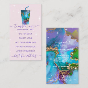 Tumbler care vinyl travel mug transfer decal print business card