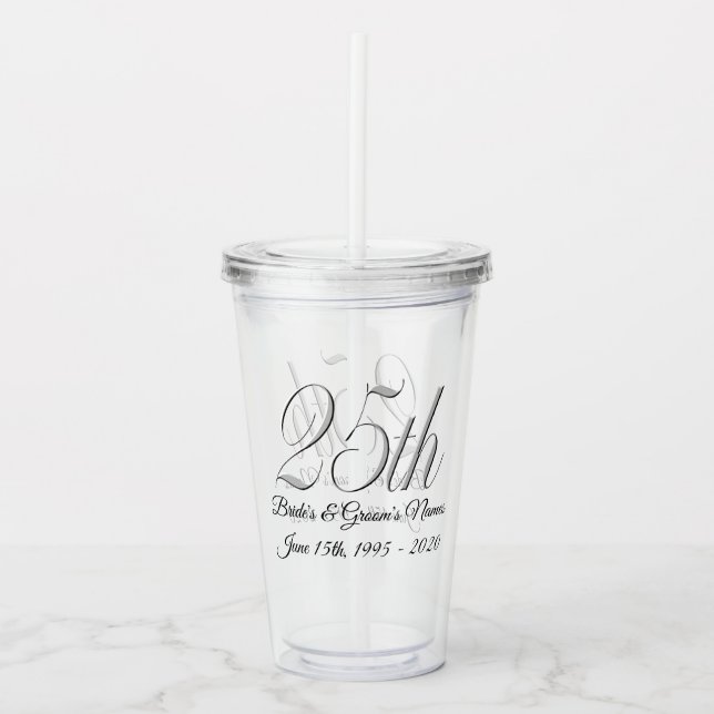 Tumbler - Personalised 25th Wedding Anniversary (Front)
