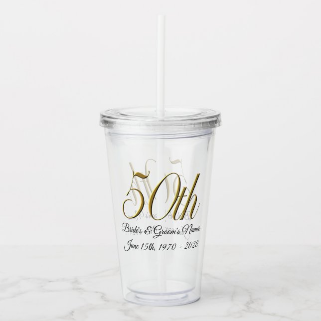 Tumbler - Personalised 50th Wedding Anniversary (Front)