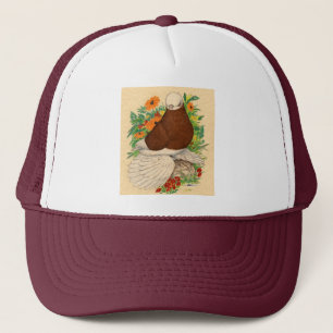 Tumbler Pigeon Red Bald Muffed Trucker Hat
