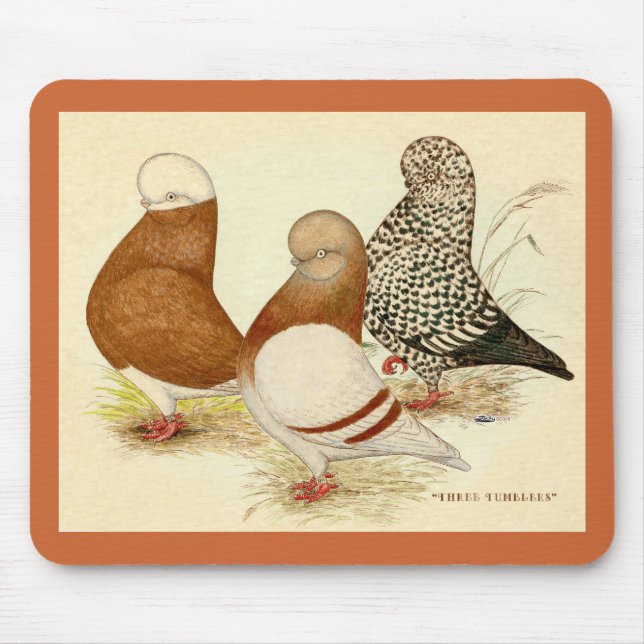 Tumbler Pigeons Three Mouse Mat (Front)