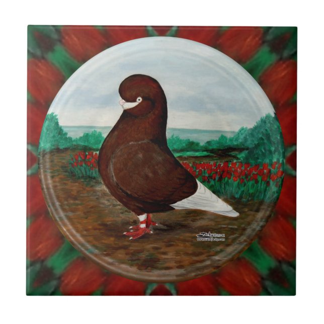 Tumbler Red Beard Pigeon Tile (Front)