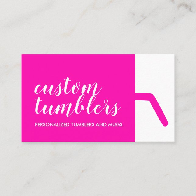 Tumbler travel mug shop business card (Front)