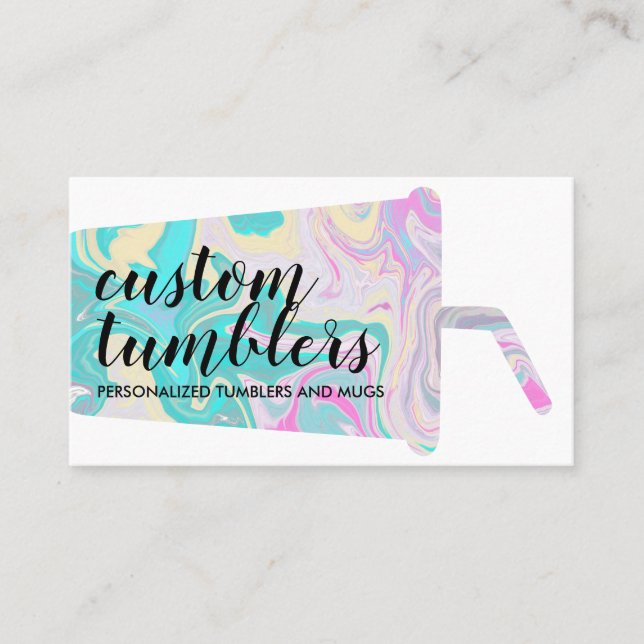 Tumbler travel mug shop crafter business card (Front)