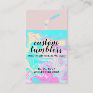Tumbler travel mug shop elegant marble business card