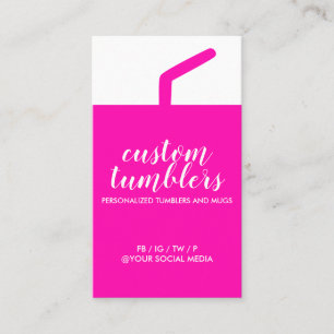 Tumbler travel mug shop pink vertical business card