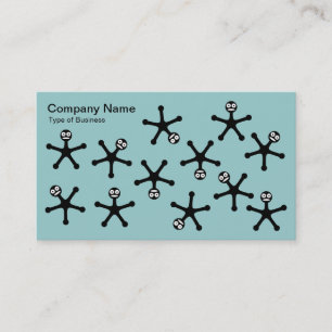 Tumblers - Black on Lt Blue Green Business Card