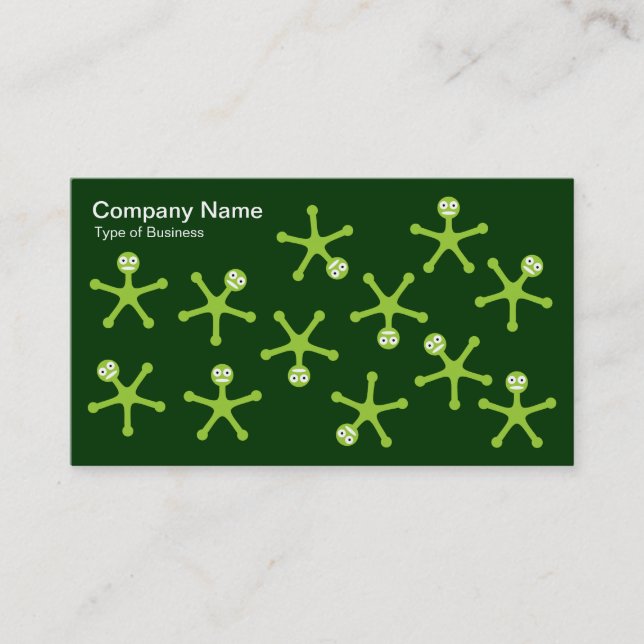 Tumblers - Martian Green on Dk Green Business Card (Front)