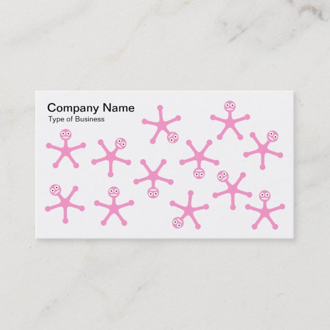 Tumblers - Pink on White Business Card (Front)