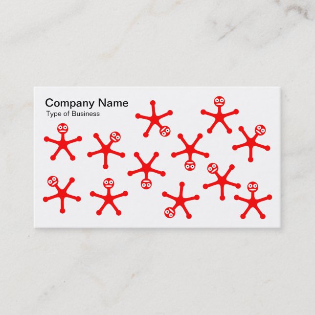 Tumblers - Red on White Business Card (Front)