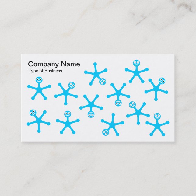 Tumblers - Sky Blue on White Business Card (Front)