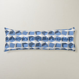 Tumbling Boxes Blue Body Pillow