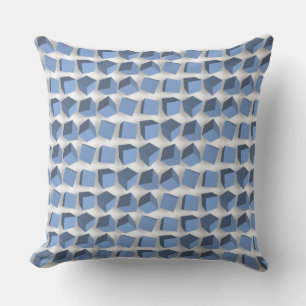 Tumbling Boxes Blue Outdoor Pillow