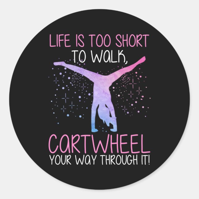 Tumbling Cwheel Cwheel Mum Who Love Gymnastics Classic Round Sticker (Front)