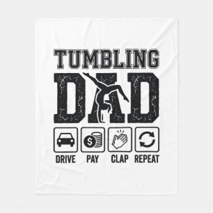 Tumbling Dad Drive Pay Clap Repeat Shirt Design_1 Fleece Blanket