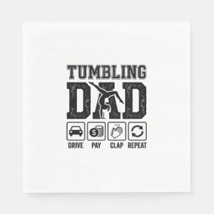 Tumbling Dad Drive Pay Clap Repeat Shirt Design_1 Napkin