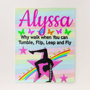 TUMBLING GYMNASTICS QUOTE DESIGN JIGSAW PUZZLE