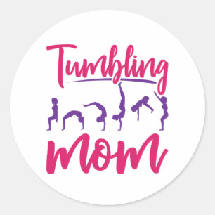 Tumbling Mum Gymnastics Mother Classic Round Sticker