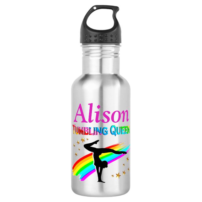 TUMBLING QUEEN PERSONALIZED WATER BOTTLE (Front)