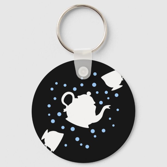 Tumbling Tea Party Key Ring (Front)