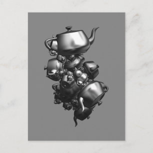 Tumbling teapots fractal post card