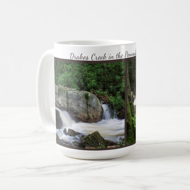 Tumbling Water On Drakes Creek Coffee Mug (Front Left)